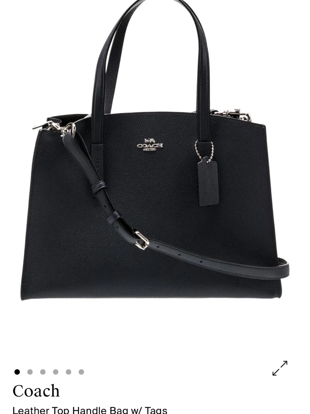 Coach Blue Pebbled Leather Top Handle Satchel Crossbody Bag CCH64490